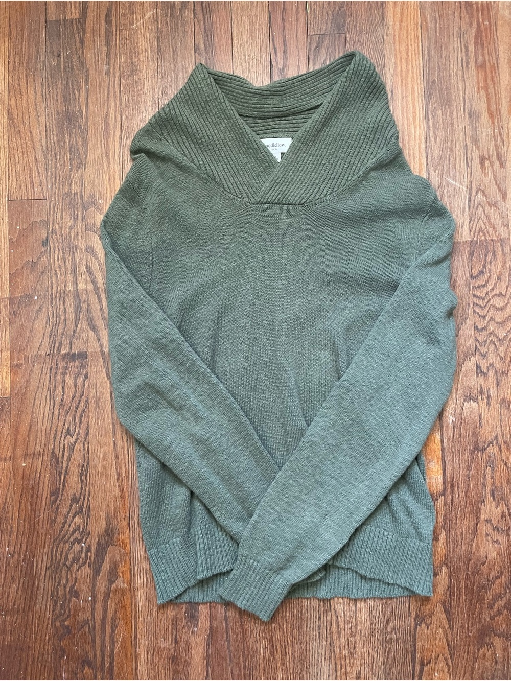 Goodfellow & Co Olive Green Shawl-Collar Sweater